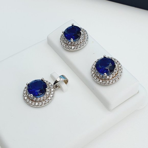 "925 Sterling Silver Cubic Zircon Jewelry Set, UU1P7A7037 - Picture 7 of 8